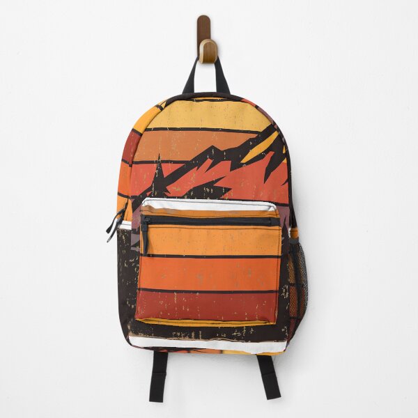 Item preview, Retro 70s Sunset Mountain Sticker – Vintage Silhouette with Pine Trees & Distressed Texture designed and sold by The-Library.
