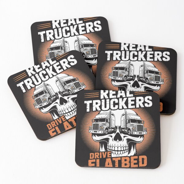 Item preview, Real Truckers Drive Flatbed The Best Truck Driver Skull designed and sold by rutimenta.