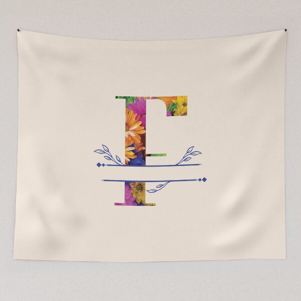 Item preview, Monogram...F... Vibrant Floral designed and sold by CHASAcreative.
