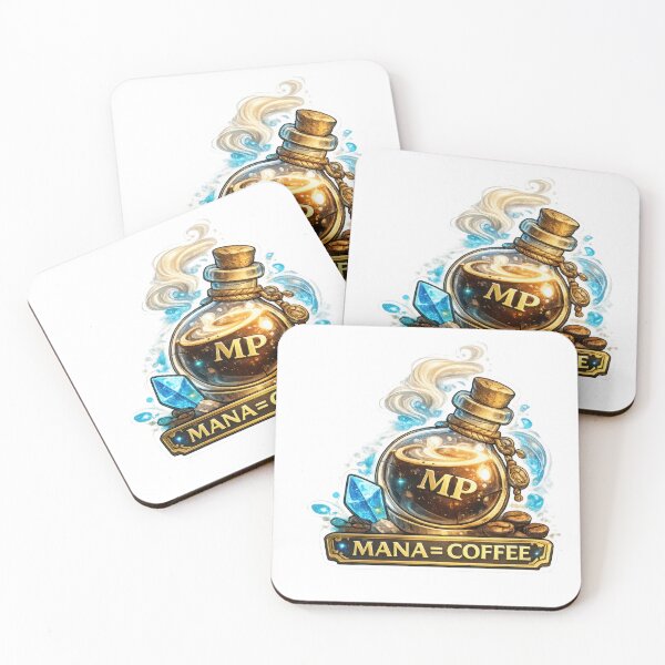 Item preview, Mana Equals Coffee Gaming RPG Potion Energy designed and sold by jgvisualarts.