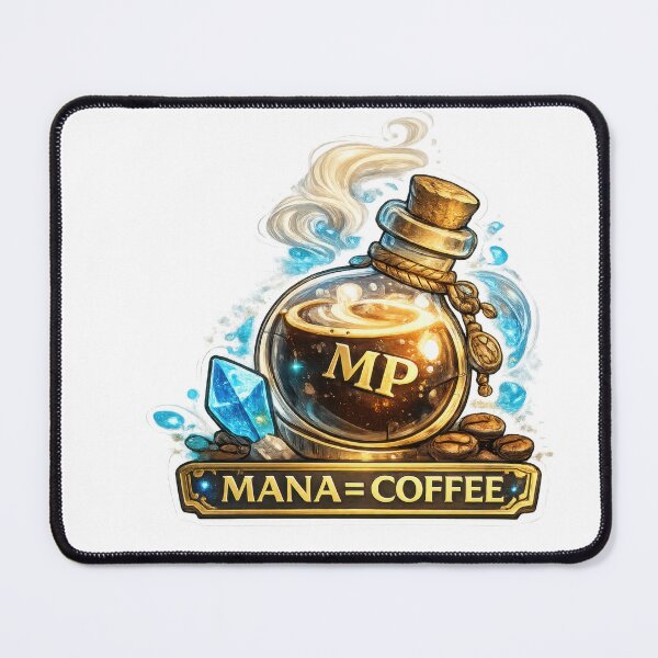 Item preview, Mana Equals Coffee Gaming RPG Potion Energy designed and sold by jgvisualarts.