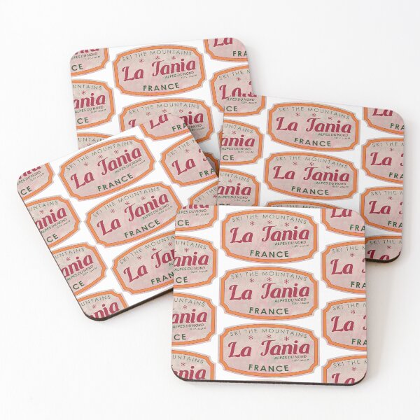 Item preview, La Tania, Alpes du Nord, France, textured skiing badge designed and sold by Wanderful-roads.