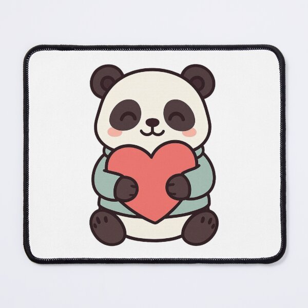 Item preview, Cozy Panda Hugging Heart Pillow – Cute Valentine Character designed and sold by Confuzz1ed.