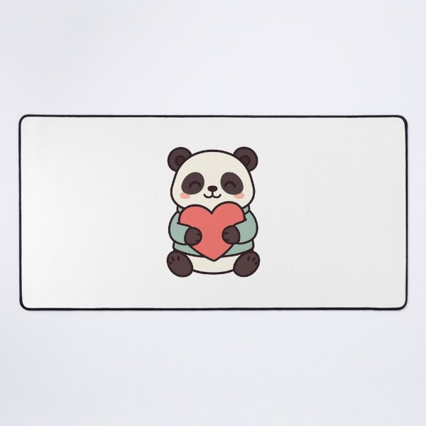 Item preview, Cozy Panda Hugging Heart Pillow – Cute Valentine Character designed and sold by Confuzz1ed.