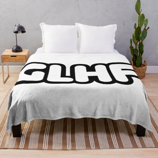 Item preview, GLHF, Good Luck, Have Fun Round Bold Outline Typography designed and sold by Memes N Lore .