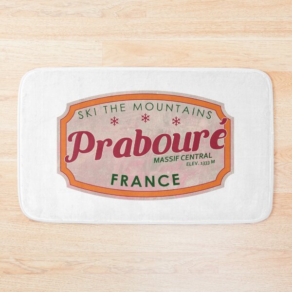 Item preview, Prabouré, Massif Central, France, textured skiing badge designed and sold by Wanderful-roads.