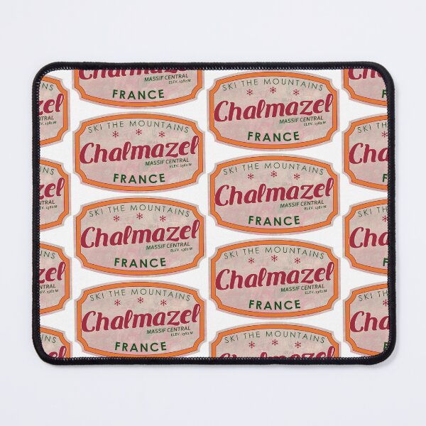 Item preview, Chalmazel, Massif Central, France, textured skiing badge designed and sold by Wanderful-roads.