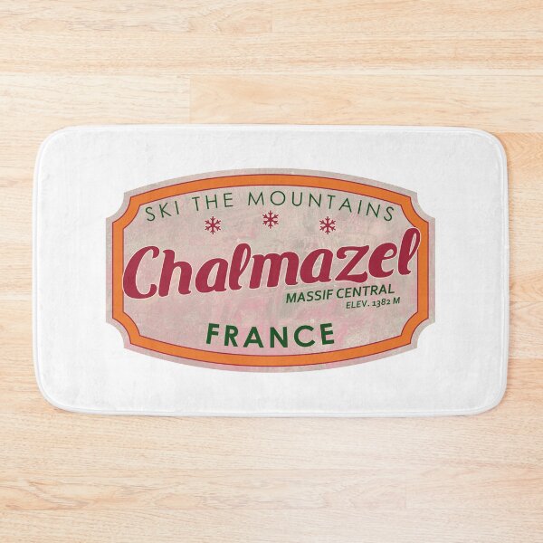 Item preview, Chalmazel, Massif Central, France, textured skiing badge designed and sold by Wanderful-roads.