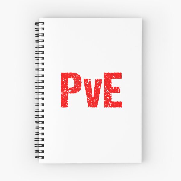 Item preview, PvE, Player vs Environment Red Gritty Typography  designed and sold by Memes N Lore .