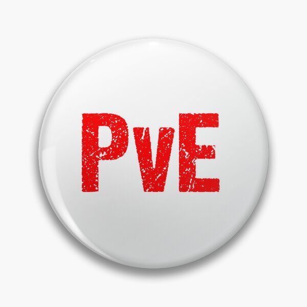 Item preview, PvE, Player vs Environment Red Gritty Typography  designed and sold by Memes N Lore .