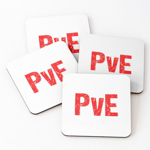 Item preview, PvE, Player vs Environment Red Gritty Typography  designed and sold by Memes N Lore .