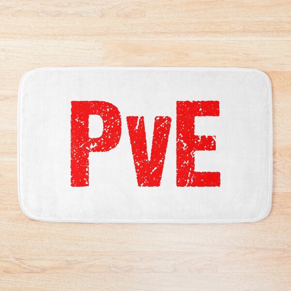 Item preview, PvE, Player vs Environment Red Gritty Typography  designed and sold by Memes N Lore .