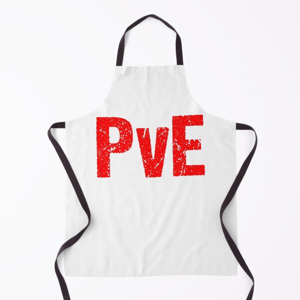 Item preview, PvE, Player vs Environment Red Gritty Typography designed and sold by Memes N Lore .
