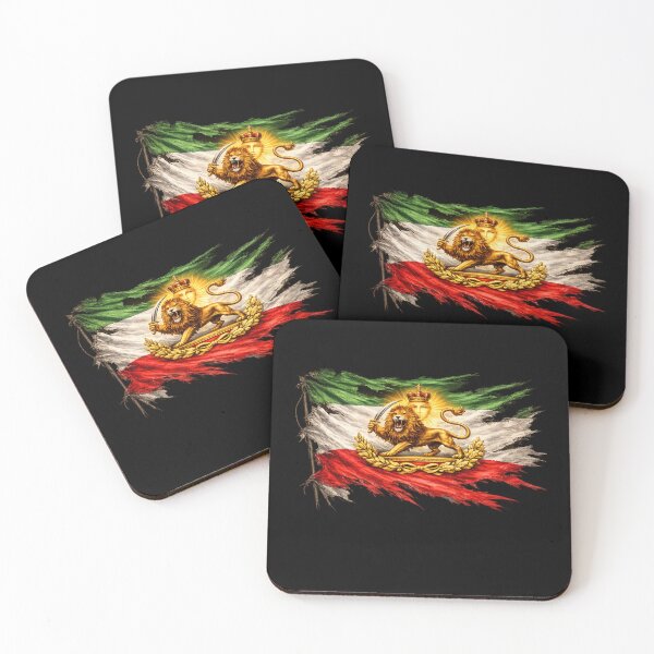Item preview, Iran Flag with Lion and Sun Emblem, Vintage Persian Heritage designed and sold by Flag Outfit.