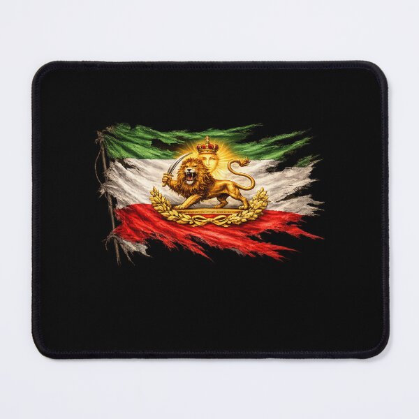 Item preview, Iran Flag with Lion and Sun Emblem, Vintage Persian Heritage designed and sold by Flag Outfit.