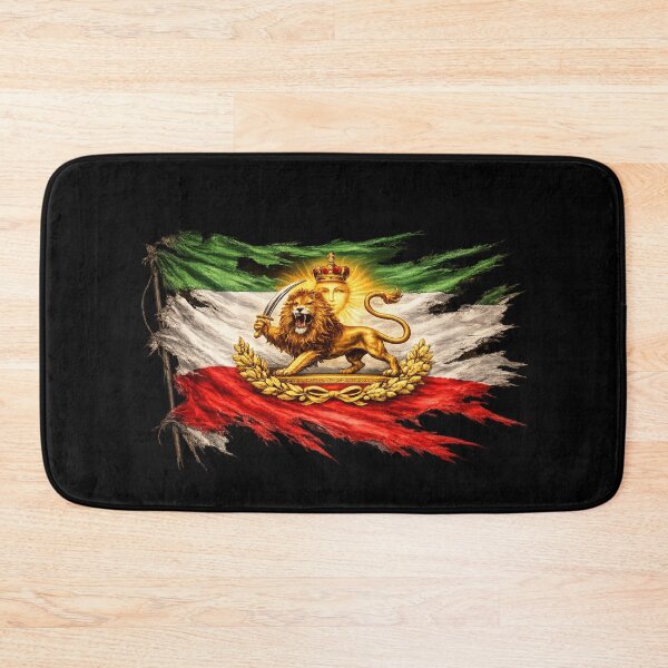 Item preview, Iran Flag with Lion and Sun Emblem, Vintage Persian Heritage designed and sold by Flag Outfit.