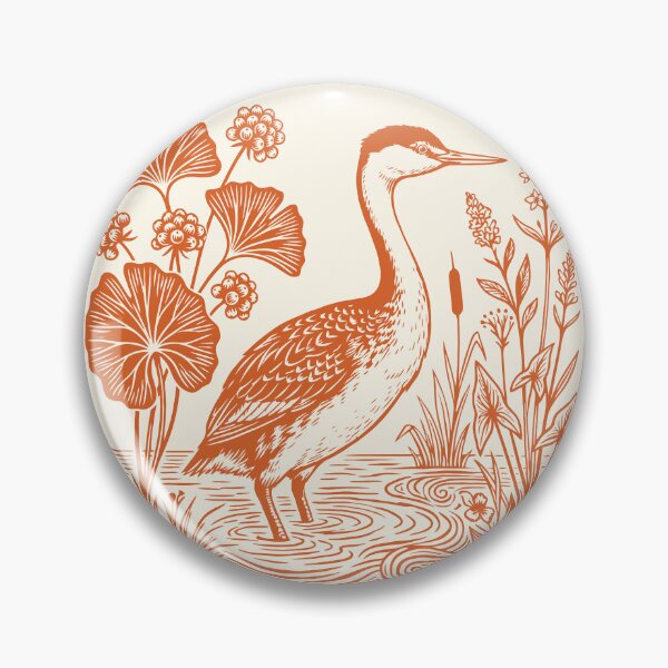 Item preview, Western Grebe Bird Linocut Style Birdwatching designed and sold by Y-Vibes.