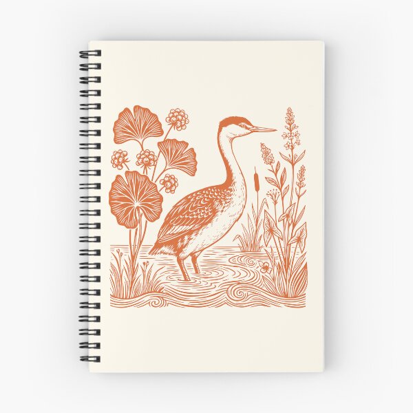 Item preview, Western Grebe Bird Linocut Style Birdwatching designed and sold by Y-Vibes.