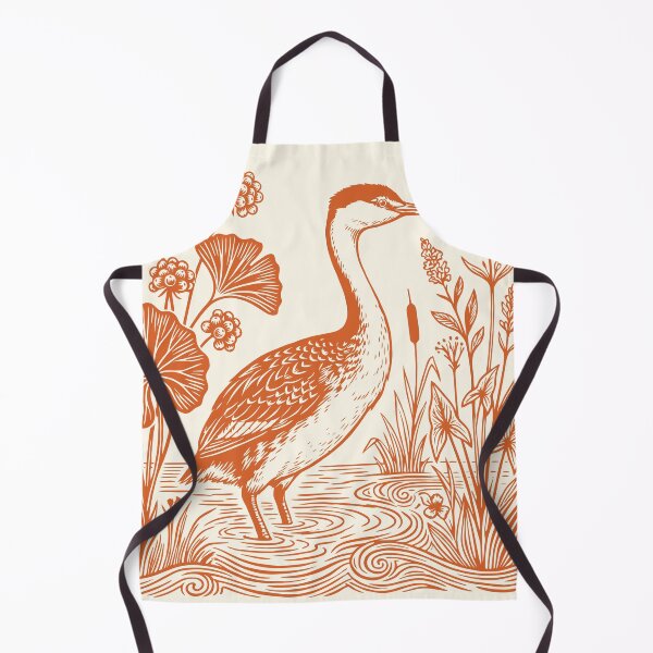 Item preview, Western Grebe Bird Linocut Style Birdwatching designed and sold by Y-Vibes.