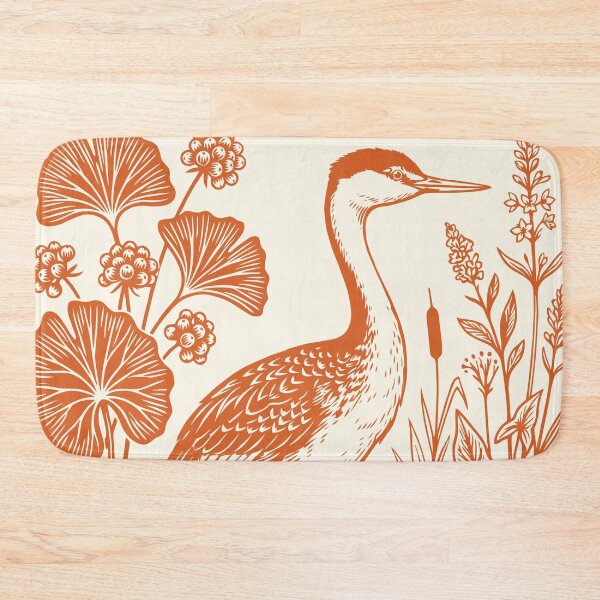 Item preview, Western Grebe Bird Linocut Style Birdwatching designed and sold by Y-Vibes.