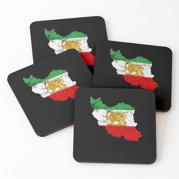 Item preview, Iran Flag Map with Lion and Sun Emblem, Vintage Persian Heritage designed and sold by Flag Outfit.