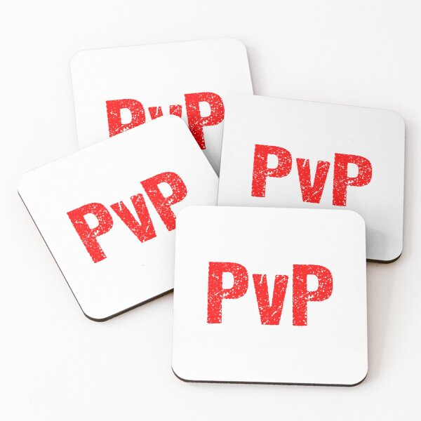 Item preview, PvP, Player vs Player Red Gritty Typography  designed and sold by Memes N Lore .