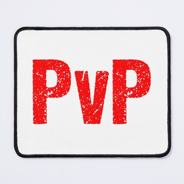 Item preview, PvP, Player vs Player Red Gritty Typography designed and sold by Memes N Lore .
