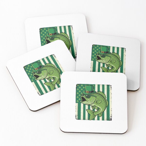 Item preview, St Patricks Day Bass Leprechaun Fishing Funny Cartoon Illustration designed and sold by chattsuede.