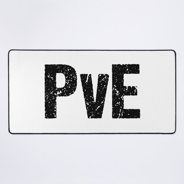 Item preview, PvE, Player vs Environment Gritty Typography  designed and sold by Memes N Lore .