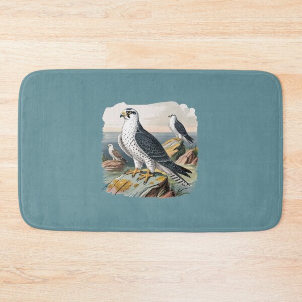 Item preview, Majestic White Falcons on Coastal Cliffs designed and sold by PARNAZ2021.