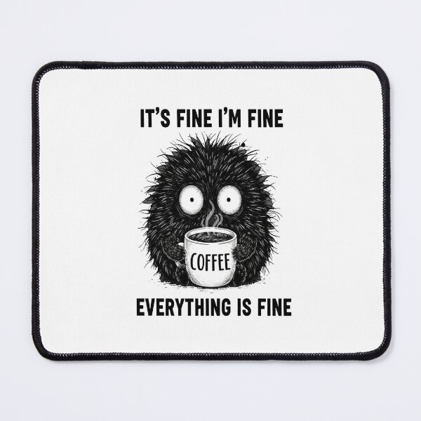 Item preview, It's Fine Coffee Dark Cat designed and sold by FreeArt2.