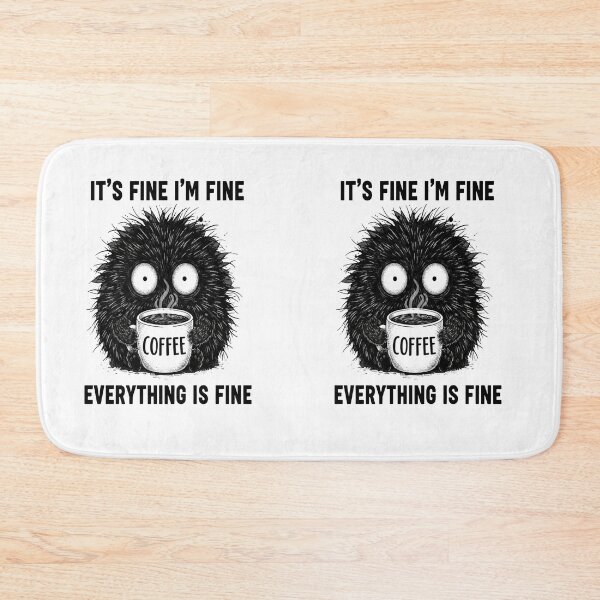 Item preview, It's Fine Coffee Dark Cat designed and sold by FreeArt2.