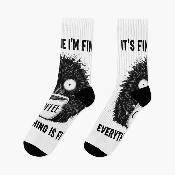 Item preview, It's Fine Coffee Dark Cat designed and sold by FreeArt2.