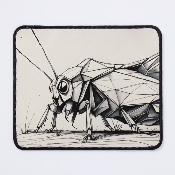 Item preview, Geometric Insect Illustration – Hand Sketched Abstract Nature Art designed and sold by ShadeScapeArt.