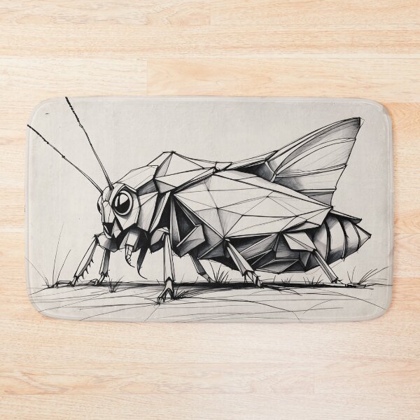 Item preview, Geometric Insect Illustration – Hand Sketched Abstract Nature Art designed and sold by ShadeScapeArt.