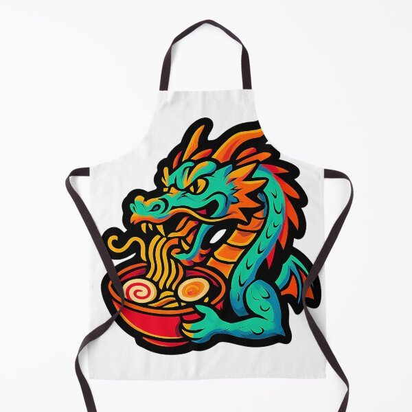 Item preview, Neon Ramen Dragon Sticker – Bold Vector Noodle Beast with Thick Outline designed and sold by The-Library.