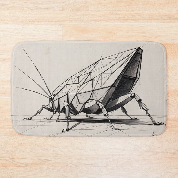 Item preview, Geometric Insect Illustration – Hand Sketched Abstract Nature Art designed and sold by ShadeScapeArt.