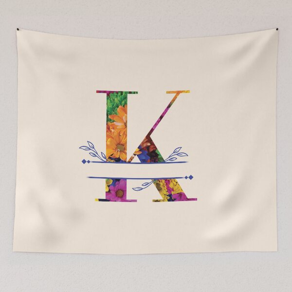 Item preview, Monogram...K... Vibrant Floral designed and sold by CHASAcreative.