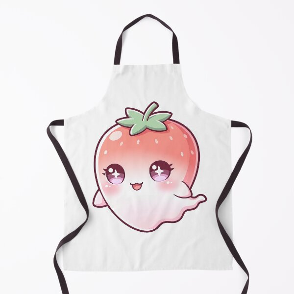 Item preview, Kawaii Strawberry Ghost Sticker – Cute Pastel Spirit with Thick Outline designed and sold by The-Library.