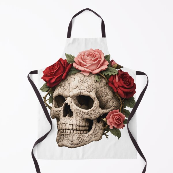 Item preview, Vintage Botanical Skull Art – Engraved Rose Skull with Antique Illustration Style designed and sold by The-Library.