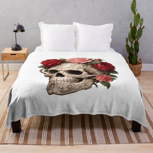 Item preview, Vintage Botanical Skull Art – Engraved Rose Skull with Antique Illustration Style designed and sold by The-Library.