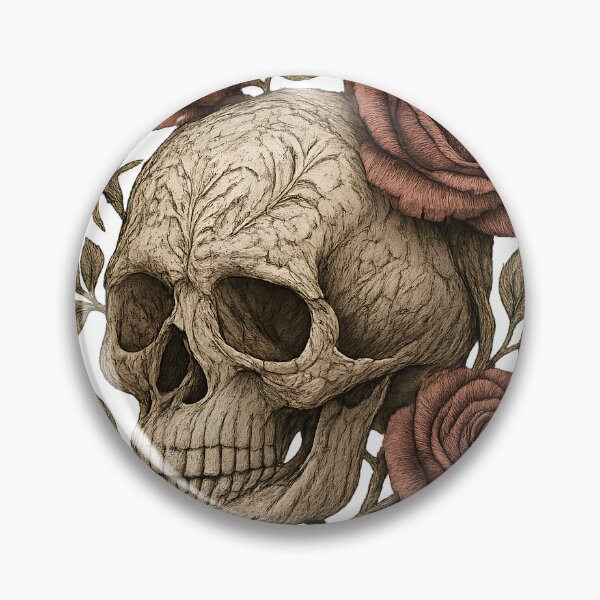 Item preview, Vintage Botanical Skull Art – Engraved Rose Skull with Antique Illustration Style designed and sold by The-Library.