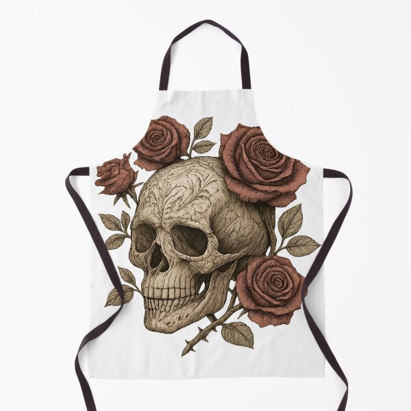 Item preview, Vintage Botanical Skull Art – Engraved Rose Skull with Antique Illustration Style designed and sold by The-Library.