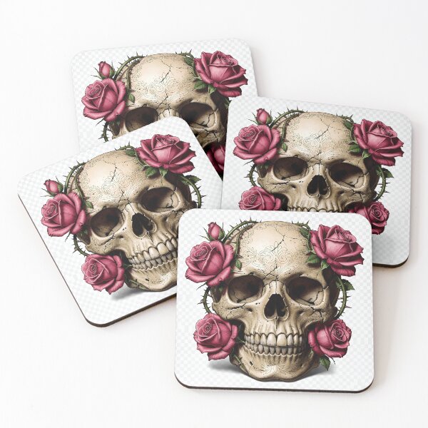 Item preview, Vintage Botanical Skull Art – Engraved Rose Skull with Antique Illustration Style designed and sold by The-Library.