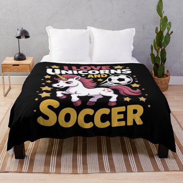 Item preview, I Love Unicorns And Soccer Field Football Team Player designed and sold by AmandasHastie.