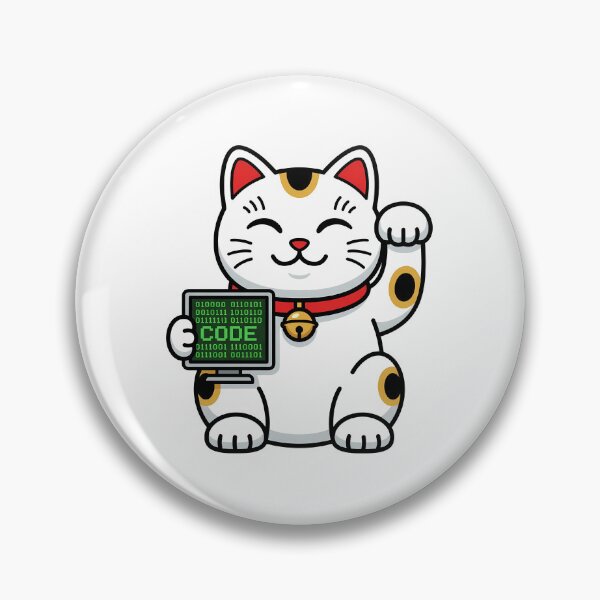Artikelvorschau, Code Binary Maneki Neko Niedliche Cartoon-Grafik für Technikprofis entworfen und verkauft von chattsuede.