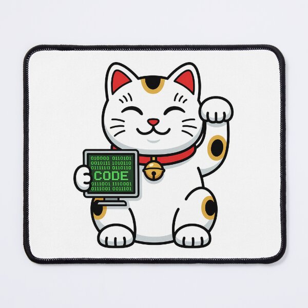 Item preview, Code Binary Maneki Neko Cute Cartoon Graphic for Tech Professionals designed and sold by chattsuede.