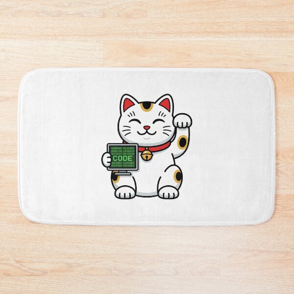 Item preview, Code Binary Maneki Neko Cute Cartoon Graphic for Tech Professionals designed and sold by chattsuede.