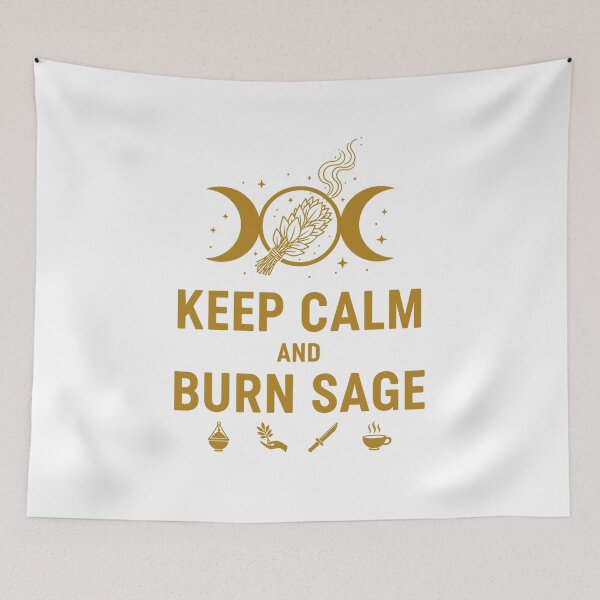 Item preview, Keep Calm and Burn Sage – Spiritual Wiccan Aesthetic designed and sold by WildWeave.