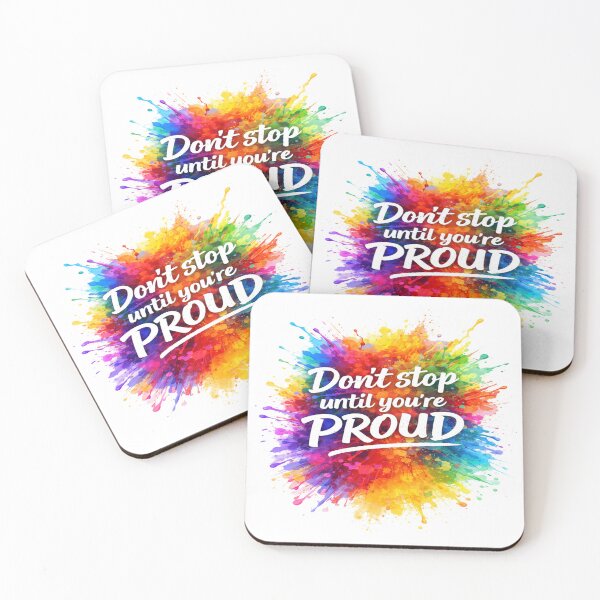 Item preview, Don’t Stop Until You’re Proud – Colorful Motivational Typography Art designed and sold by alizo74.